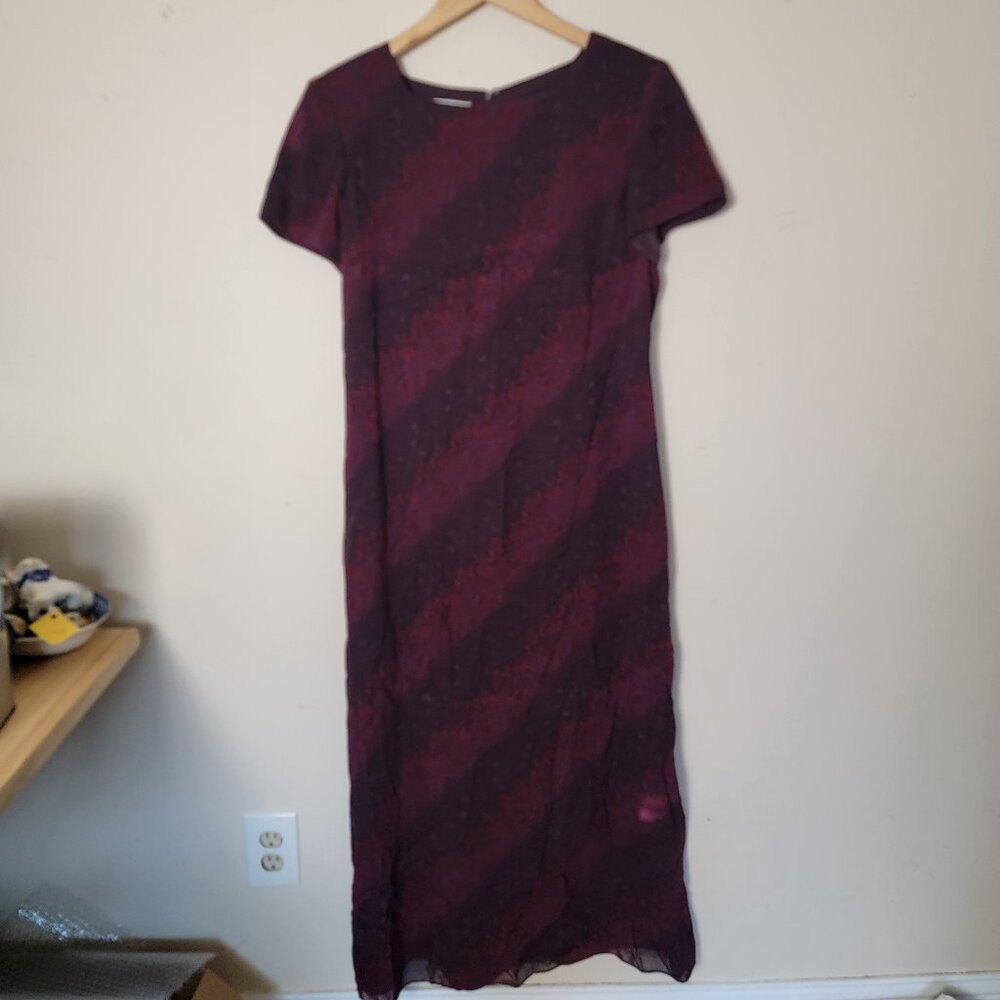 Vintage 90s Witchy Woman Full Length Talbots Purple Dress Size 10